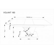 Stół rozkładany nowoczesny Volant 160-200x90cm czarny marmur / dąb złoty / czarny Halmar