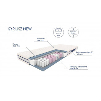 Materac sprężyny kieszeniowe, pianka Opti-Flex Syriusz 90x200cm Halmar