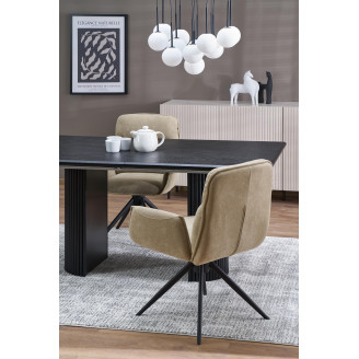 Stół rozkładany na lamelowej podstawie Bolero 160-250x90cm dąb czarny Halmar