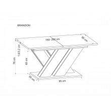Stół rozkładany na jednej nodze Brandon 160-200x90cm kaszmir / dąb cremona Halmar