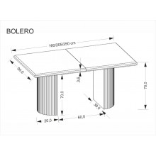 Stół rozkładany na lamelowej podstawie Bolero 160-250x90cm dąb czarny Halmar