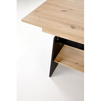 Ława rozkładana Erika 120-160cm dąb artisan / czarny Halmar