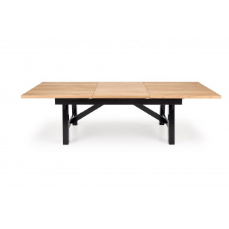 Stół rustykalny rozkładany Fiesta 200-280x100cm dąb naturalny / czarny Halmar