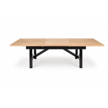 Stół rustykalny rozkładany Fiesta 200-280x100cm dąb naturalny / czarny Halmar
