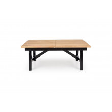 Stół rustykalny rozkładany Fiesta 200-280x100cm dąb naturalny / czarny Halmar