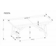 Stół rustykalny rozkładany Fiesta 200-280x100cm dąb naturalny / czarny Halmar