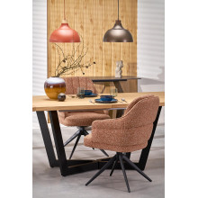 Stół fornirowany rozkładany Massive II 160-250x90cm dąb naturalny / czarny Halmar