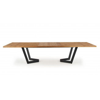 Stół fornirowany rozkładany Massive 160-250x90cm jasny dąb / czarny Halmar