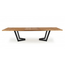 Stół fornirowany rozkładany Massive 160-250x90cm jasny dąb / czarny Halmar