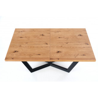 Stół fornirowany rozkładany Massive 160-250x90cm jasny dąb / czarny Halmar