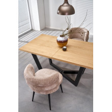 Stół fornirowany rozkładany Massive II 160-250x90cm dąb naturalny / czarny Halmar