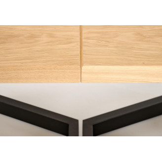 Stół fornirowany rozkładany Massive II 160-250x90cm dąb naturalny / czarny Halmar
