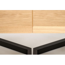 Stół fornirowany rozkładany Massive II 160-250x90cm dąb naturalny / czarny Halmar