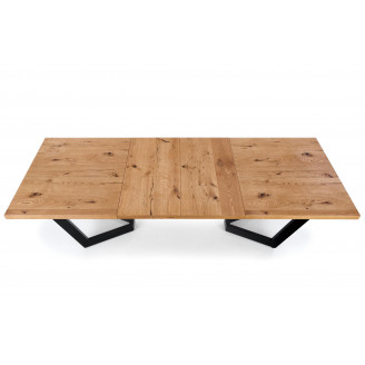 Stół fornirowany rozkładany Massive 160-250x90cm jasny dąb / czarny Halmar