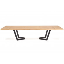 Stół fornirowany rozkładany Massive II 160-250x90cm dąb naturalny / czarny Halmar