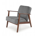 Fotel tapicerowany prl / vintage Milano orzech / popielaty Castel 93 Halmar