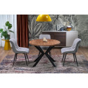 Stół okrągły rozkładany loft Peroni 100cm orzech / czarny Halmar
