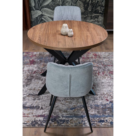 Stół okrągły rozkładany loft Peroni 100cm orzech / czarny Halmar 2