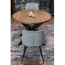 Stół okrągły rozkładany loft Peroni 100cm orzech / czarny Halmar