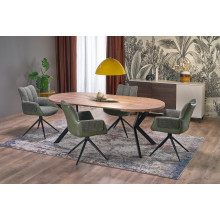 Stół okrągły rozkładany loft Peroni 100cm orzech / czarny Halmar