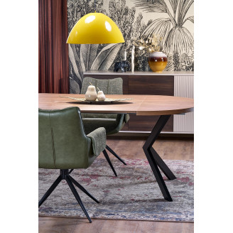 Stół okrągły rozkładany loft Peroni 100cm orzech / czarny Halmar