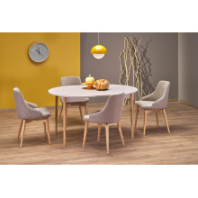 Stół okrągły rozkładany 102-142cm Pivot kaszmir / naturalny Halmar