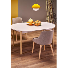 Stół okrągły rozkładany 102-142cm Pivot kaszmir / naturalny Halmar