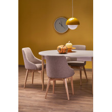 Stół okrągły rozkładany 102-142cm Pivot kaszmir / naturalny Halmar