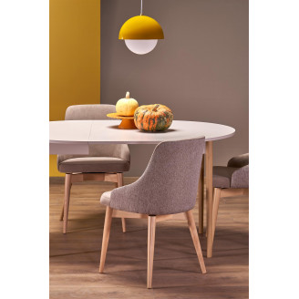 Stół okrągły rozkładany 102-142cm Pivot kaszmir / naturalny Halmar