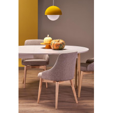 Stół okrągły rozkładany 102-142cm Pivot kaszmir / naturalny Halmar