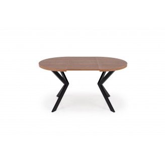 Stół okrągły rozkładany loft Peroni 100cm orzech / czarny Halmar