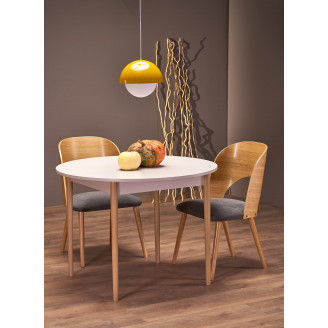 Stół okrągły rozkładany 102-142cm Pivot kaszmir / naturalny Halmar