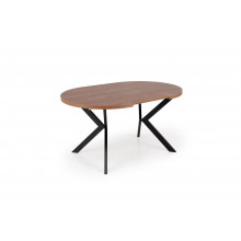Stół okrągły rozkładany loft Peroni 100cm orzech / czarny Halmar