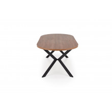 Stół okrągły rozkładany loft Peroni 100cm orzech / czarny Halmar