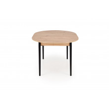 Stół okrągły rozkładany 102-142cm Pivot dąb artisan / czarny Halmar