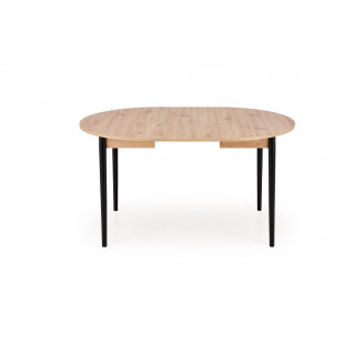 Stół okrągły rozkładany 102-142cm Pivot dąb artisan / czarny Halmar