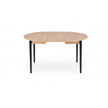 Stół okrągły rozkładany 102-142cm Pivot dąb artisan / czarny Halmar