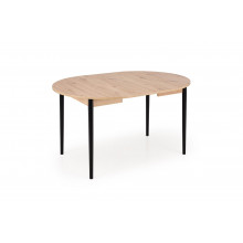 Stół okrągły rozkładany 102-142cm Pivot dąb artisan / czarny Halmar