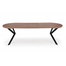 Stół okrągły rozkładany loft Peroni 100cm orzech / czarny Halmar