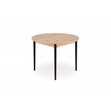 Stół okrągły rozkładany 102-142cm Pivot dąb artisan / czarny Halmar