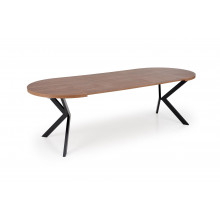Stół okrągły rozkładany loft Peroni 100cm orzech / czarny Halmar