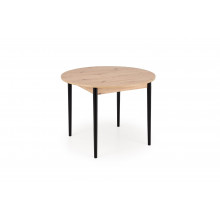 Stół okrągły rozkładany 102-142cm Pivot dąb artisan / czarny Halmar