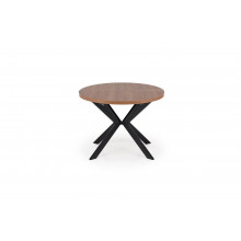 Stół okrągły rozkładany loft Peroni 100cm orzech / czarny Halmar