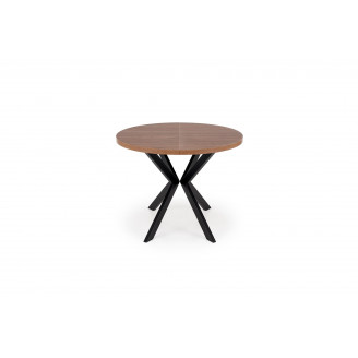 Stół okrągły rozkładany loft Peroni 100cm orzech / czarny Halmar