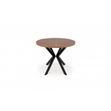 Stół okrągły rozkładany loft Peroni 100cm orzech / czarny Halmar