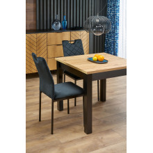 Stół kwadratowy rozkładany Qubik 80-200x80cm dąb artisan/czarny Halmar