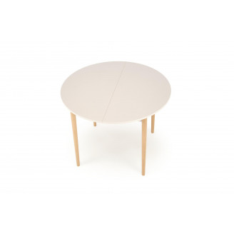 Stół okrągły rozkładany 102-142cm Pivot kaszmir / naturalny Halmar