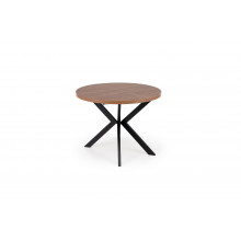 Stół okrągły rozkładany loft Peroni 100cm orzech / czarny Halmar