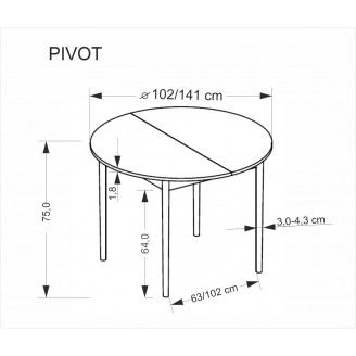 Stół okrągły rozkładany 102-142cm Pivot kaszmir / naturalny Halmar