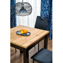 Stół kwadratowy rozkładany Qubik 80-200x80cm dąb artisan/czarny Halmar